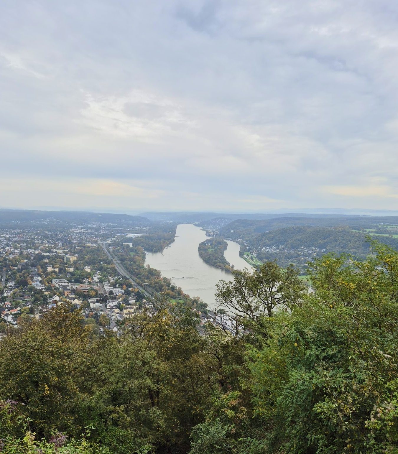 River valley beneath clouds