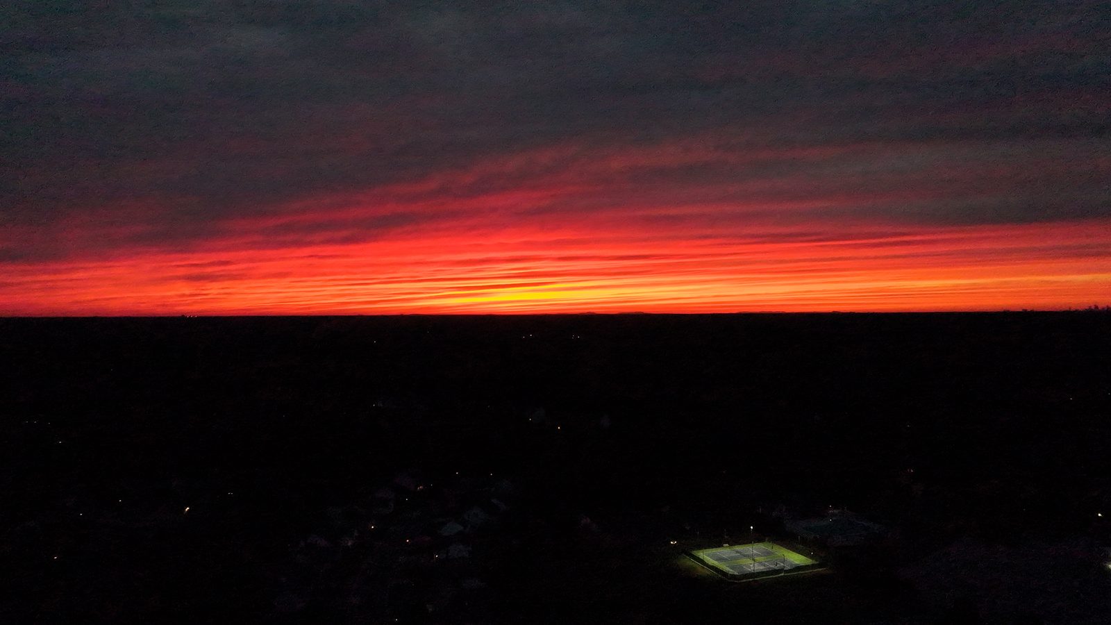 Red evening clouds, April 2026