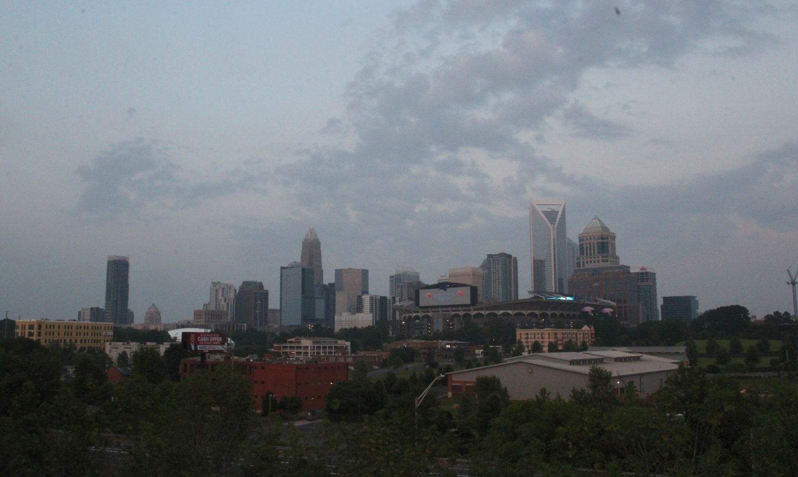 Charlotte under dramatic clouds